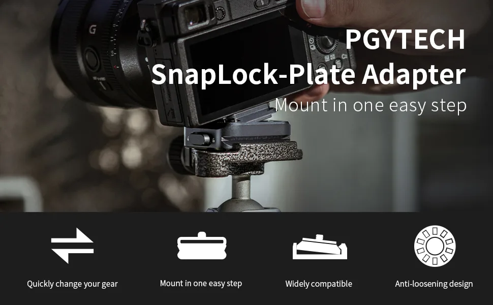 PGYTECH Quick Release Plate +Adapter w/Arca Swiss Interface Camera Quick Release Plate & Clamp for Sony/Nikon/Fuji/DJI Quick Setup Mount w/ 1/4" to 3/8" Screw Thread Gimbles Sliders Tripods Adapter - product information 1