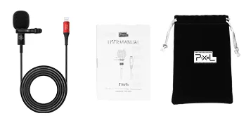 Pixel Lavalier Microphone for iPhone (Apple MFi-Certified) | Lav Mic for iPhone for Vlogging | External Microphone for iPhone Video Recording, Compatible with All Lightning Device (10ft) 10ft(3m) - finch mic for iphone package
