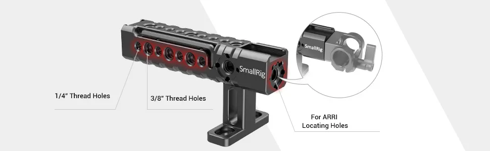 SmallRig Top Handle Grip with Locating Point for Arri, Adjustable Camera Handle with Mounting Points, Shoe Mount for Video Camera Cages, LED Lights Microphones- 1984 - 1984