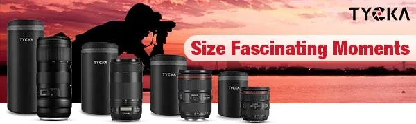 Tycka Lens Pouch, Water Resistant Camera Lens Case Bag with Zipper for DSLR Camera Lens 4 Sizes, Black - LENS POUCH