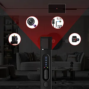 WGP Hidden Camera Detectors, Hidden Devices/Bug/Anti Spy/Listing Device/GPS Tracker/RF Detector, 5 Sensitivity Levels, 25H Working Time, Home Office Travel Black - Hidden camera detector