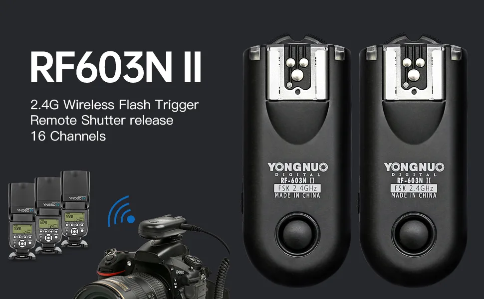 YONGNUO Wireless Shutter Release & Flash Trigger RF-603II N3 for Nikon DSLR D90 D600 D7100 D7000 D5100 D5000 D3100 D3000 - product information 2