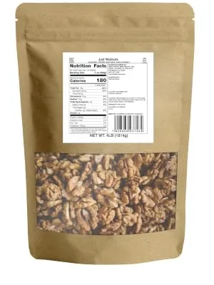 Daily Nuts & Fruits 4LB DAILY NUTS"JUST WALNUTS" BULK/SUPER FOOD/EXTRA LIGHT COLOR (KOSHER CERTIFIED) - STEAM PASTEURIZED WALNUTS