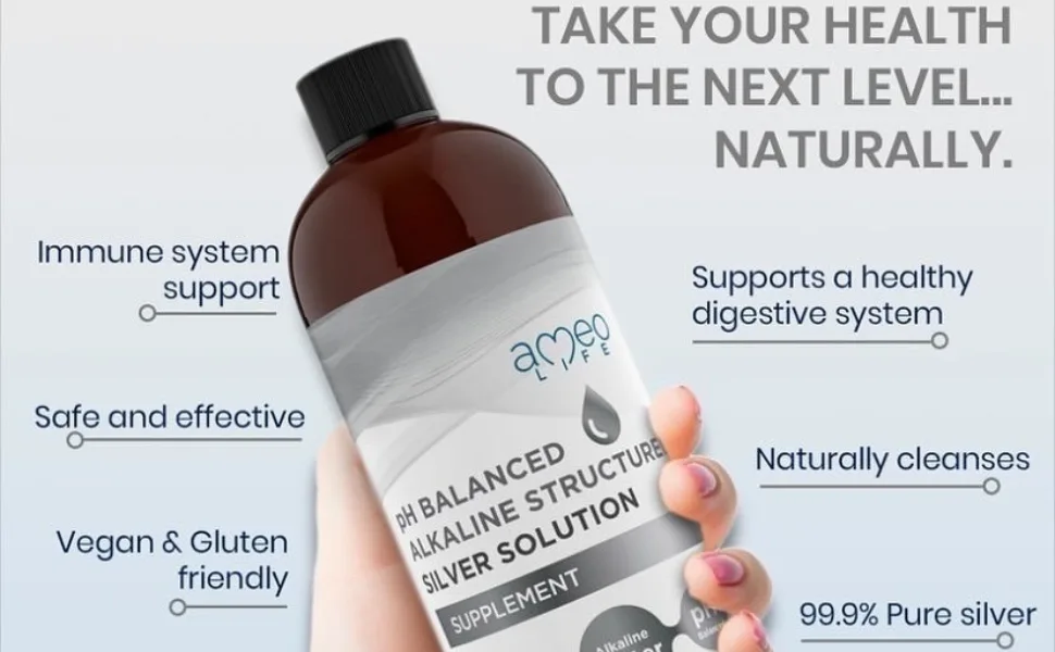 Structured Colloidal Silver Liquid - Structured Silver Water with 30ppm Colloidal Silver pH Balanced for Daily Immune and Gut Support 16 oz 16 Ounce (Pack of 1) - digestive immune support candida leaky gut cold and flu