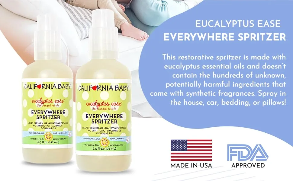 California Baby Eucalyptus Ease Everywhere Spritzer - Aromatherapy Spritzer: