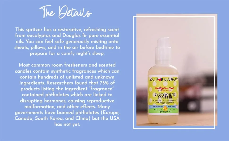 California Baby Eucalyptus Ease Everywhere Spritzer - Aromatherapy Spritzer: Eucalyptus Ease