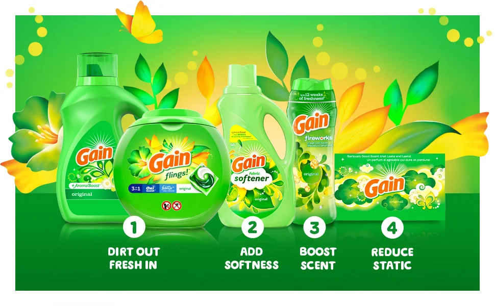 Gain Laundry Fabric Softener Liquid, Original, 129 Fl Oz 150 Loads - Dirt out, fresh in, add softness, boost scent, reduce static