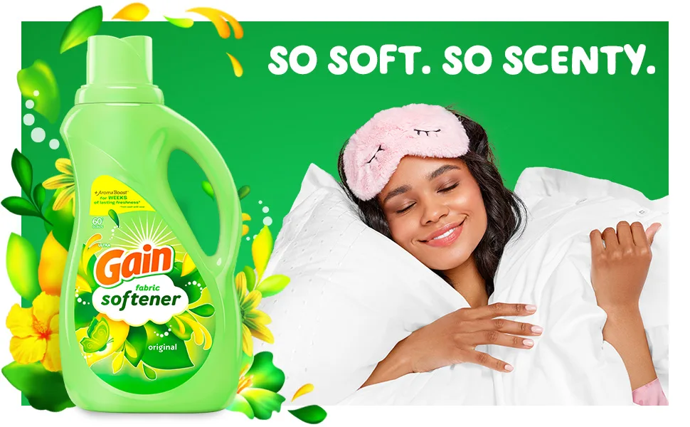 Gain Laundry Fabric Softener Liquid, Original, 129 Fl Oz 150 Loads - So soft. So scenty.