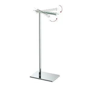 Modern Square Base Tissue Holder Stand, 21.25", in Chrome Chrome Without Storage - Gatco 1431C 22.25