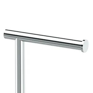 Modern Square Base Tissue Holder Stand, 21.25", in Chrome Chrome Without Storage - Minimalist Design