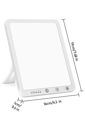Light Therapy Lamp, Ultra-Thin UV-Free 10000 Lux Therapy Light, Touch Control, with 5 Brightness Levels & 3 Color Temperature and 6 Timer Function & Memory Function with 180 Rotatable Stand (beige) - Light Therapy Lamp