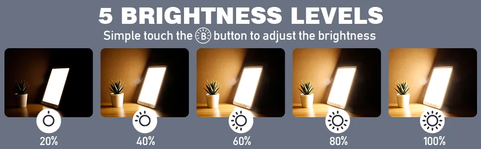 Light Therapy Lamp, Ultra-Thin UV-Free 10000 Lux Therapy Light, Touch Control, with 5 Brightness Levels & 3 Color Temperature and 6 Timer Function & Memory Function with 180 Rotatable Stand (beige) - Light Therapy Lamp