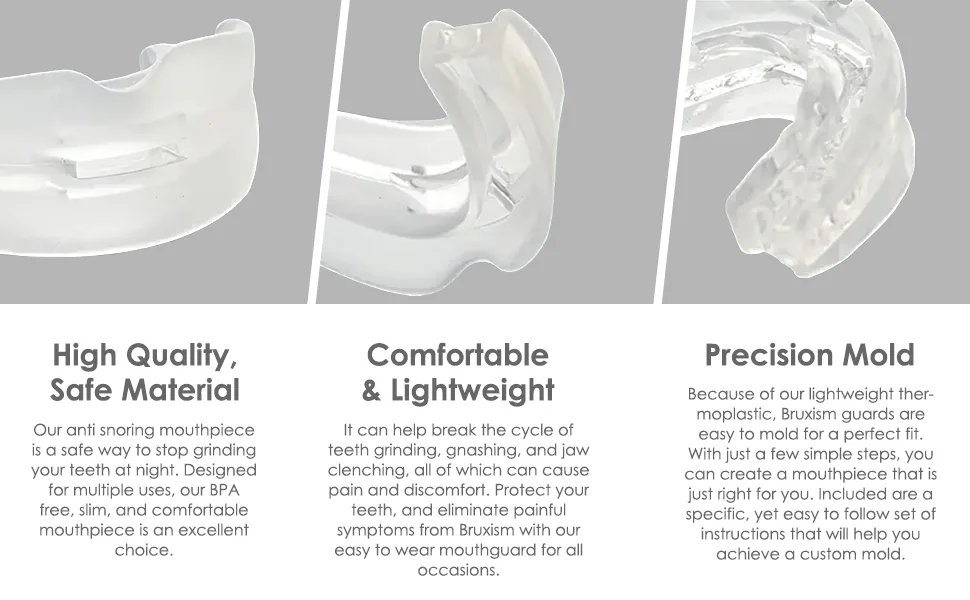 Anti-Snoring Mouthpiece, Professional & Comfortable Adjustable snore mouthpiece, Helps Stop Snoring for Men/Women Clear-2 - product information 2
