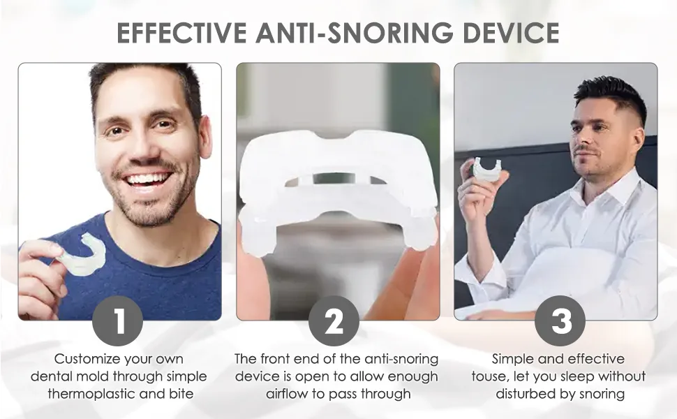 Anti-Snoring Mouthpiece, Professional & Comfortable Adjustable snore mouthpiece, Helps Stop Snoring for Men/Women Clear-2 - product information 3
