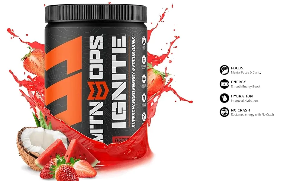 MTN OPS Hot Ignite Supercharged Energy Drink Mix Focus Enhancer, Charged Cocoa - 20 Trail Packs - product information 4