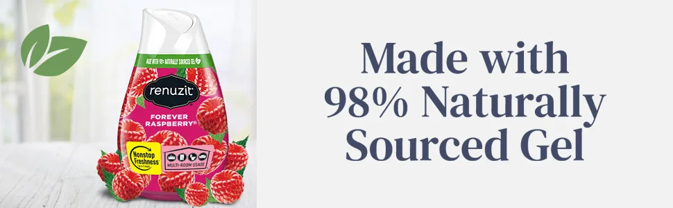 Renuzit Adjustable Solid Gel Air Freshener, Forever Raspberry, 12 Count - Made with 98% naturally sourced gel