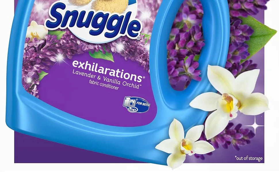 Snuggle Exhilarations Liquid Fabric Softener, Lavender and Vanilla Orchid, 2X Concentrated, 188 Loads - lavender fabric softener