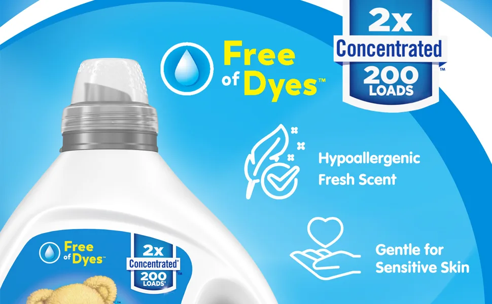 Snuggle Liquid Fabric Softener, Dye Free for Sensitive Skin, 2X Concentrated, 200 Loads - sensitive snuggle