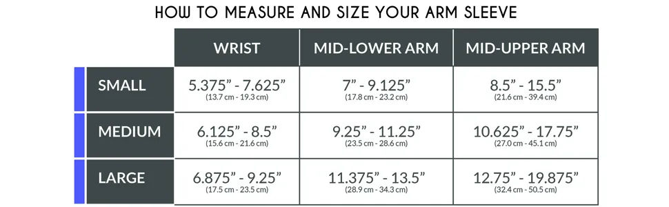 Truform Lymphedema Compression Arm Sleeve, 20-30 mmHg Post Mastectomy Support, Dot Top Grip Band, Beige, Small Beige Small - 3325 Size chart