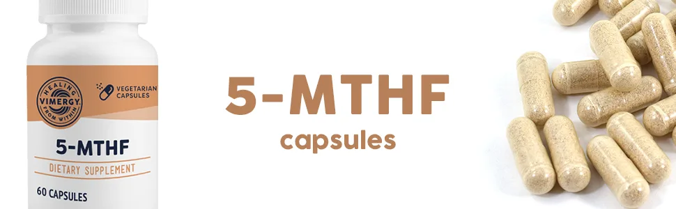 Vimergy 5-MTHF, 60 Servings  Highly Absorbable Capsules  Supports Brain Health & Cognitive Function  Healthy Mood Support Supplement* - Non-GMO, Gluten-Free, Vegan & Paleo Friendly (60 Count) - vimergy
