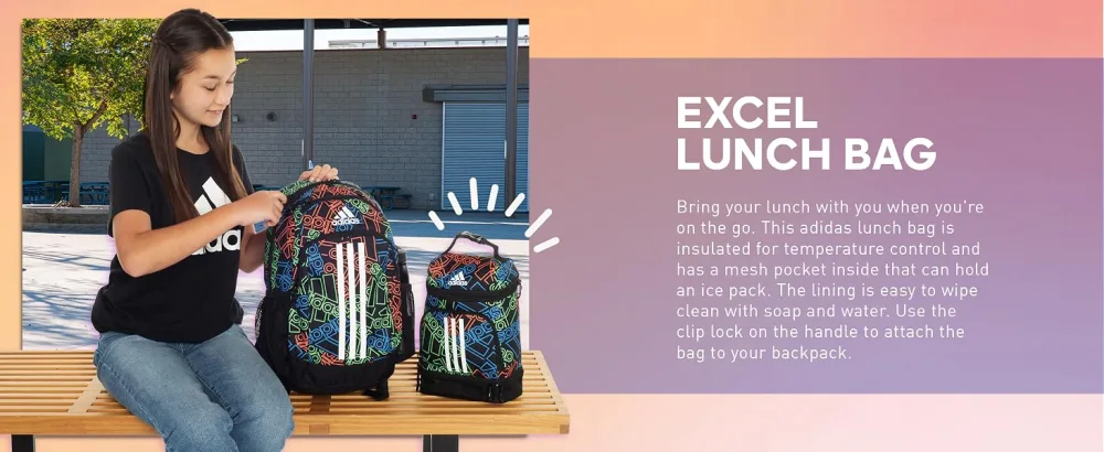 adidas Excel Insulated Lunch Bag Black/Silver Metallic - 02 Excel 2 Lunch Bag