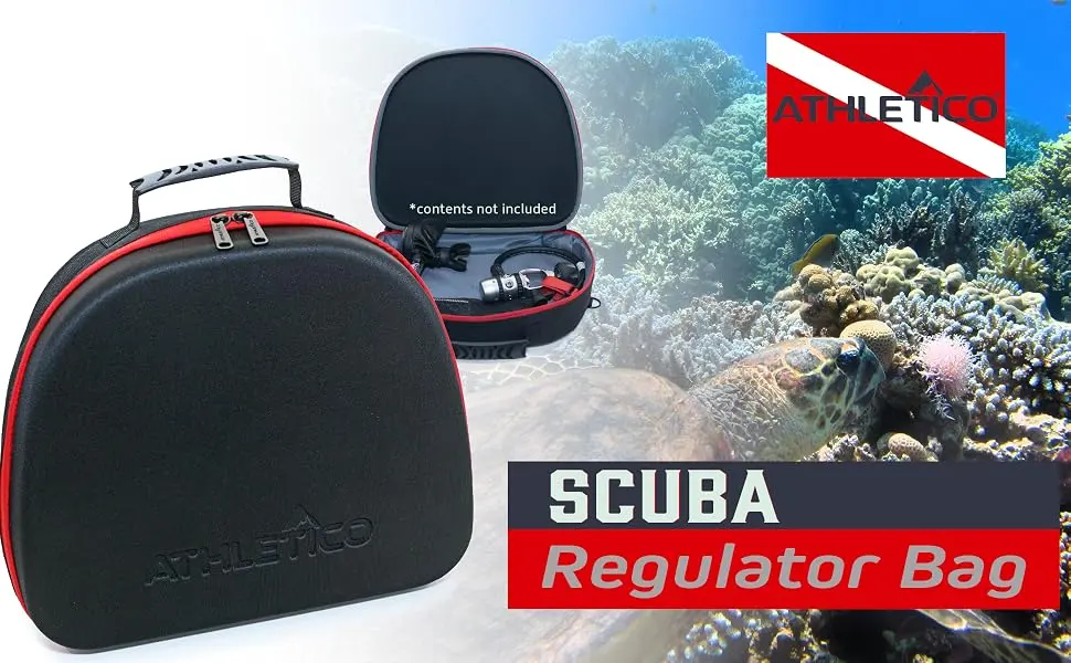 Athletico Scuba Regulator Bag - Athletico Scuba Regulator Bag, Travel Carrying Case with Hard Lid and Padded Base
