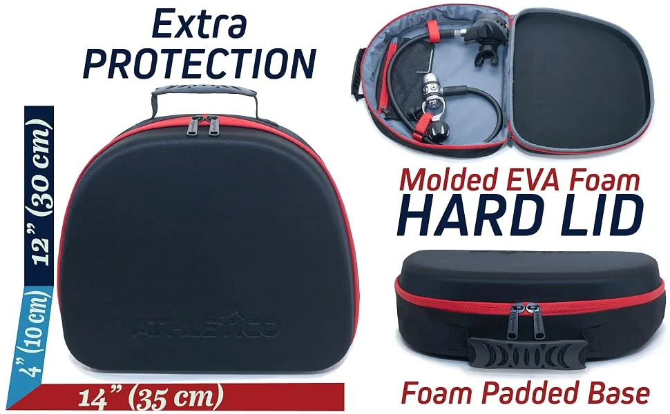 Athletico Scuba Regulator Bag - Athletico Scuba Regulator Bag, Travel Carrying Case Hard Shell EVA Foam Lid, water resistant, travel
