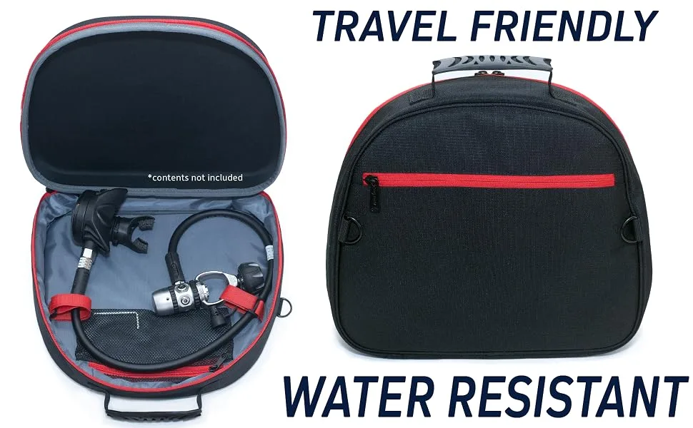 Athletico Scuba Regulator Bag - Athletico Scuba Regulator Carrying Case with Padded Back and extra pockets, fits on suitcase