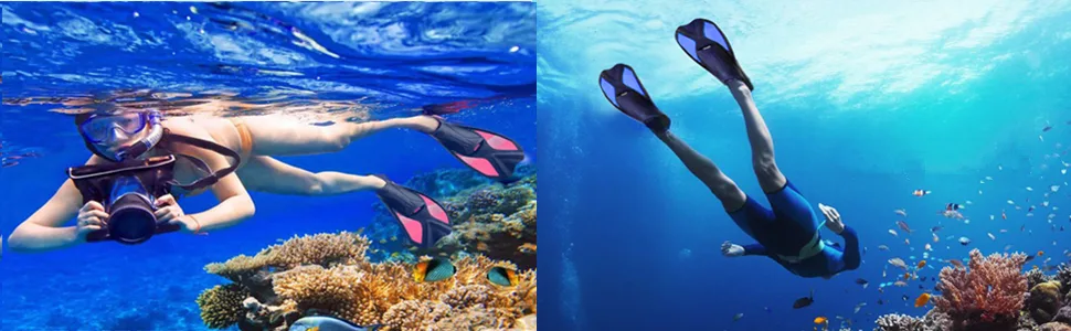 Smart Short Blade Swim Fins for Training Swimming and Snorkeling blue Large - product information 6