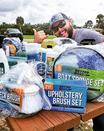 Boat Hooks for Docking Telescoping Boat Hook Pole Push Pole for Boat Docking Stick Boat Hook Adapters Screw End 3/4" Thread Boating Accessories Marine Push Dock Stick Pontoon (Hook Only or with Pole) Hook and Pole - A happy Better Boat customer pictured with his favorite products
