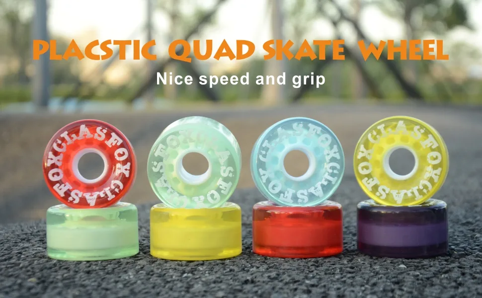CLAS FOX 78A Indoor or Outdoor 65x35mm Quad Roller Skate Wheels with ABEC-9 Bearings 8 Pcs Purple - -111