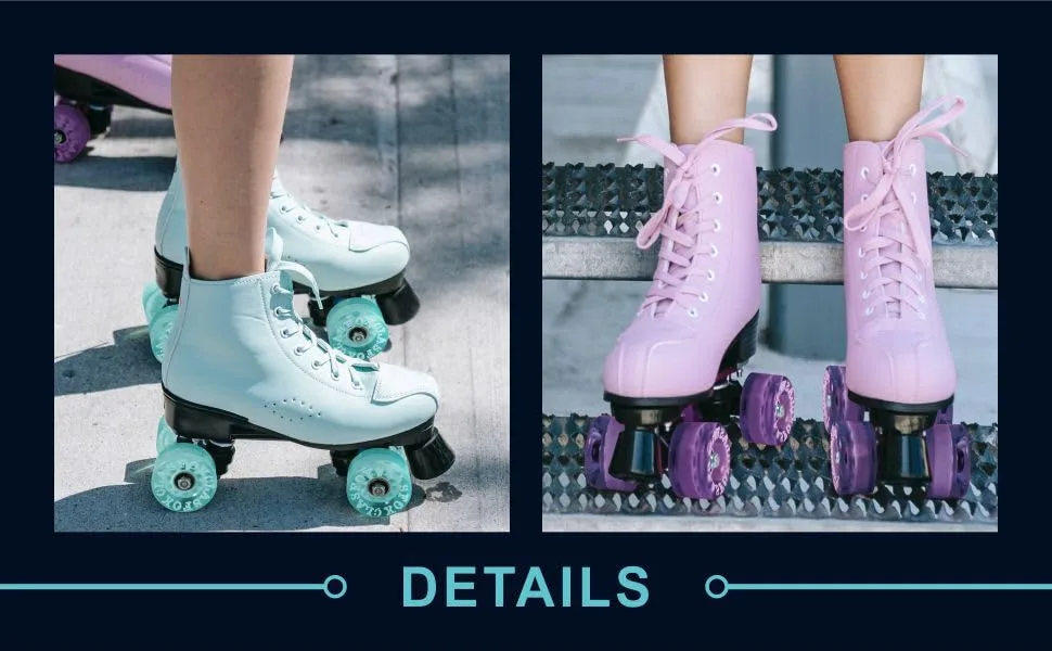 CLAS FOX 78A Indoor or Outdoor 65x35mm Quad Roller Skate Wheels with ABEC-9 Bearings 8 Pcs Purple - -4-11