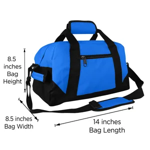 DALIX 14" Small Duffle Bag Two Toned Gym Travel Bag Small Black Gray - product information 2