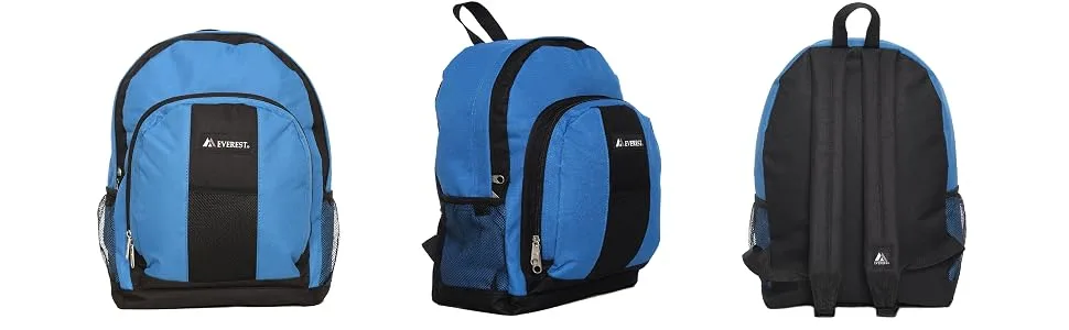 Everest Backpack with Front and Side Pockets, Turquoise - BP2072