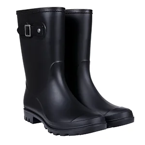 Evshine Women's Mid Calf Rain Boots Waterproof Garden Shoes 8 Matte Black - product information 20