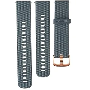 Garmin Quick Release Band, 20mm, Granite Blue with Rose Gold Hardware Silicone Two sizes included Granite Blue with Rose Gold Hardware - product information 1