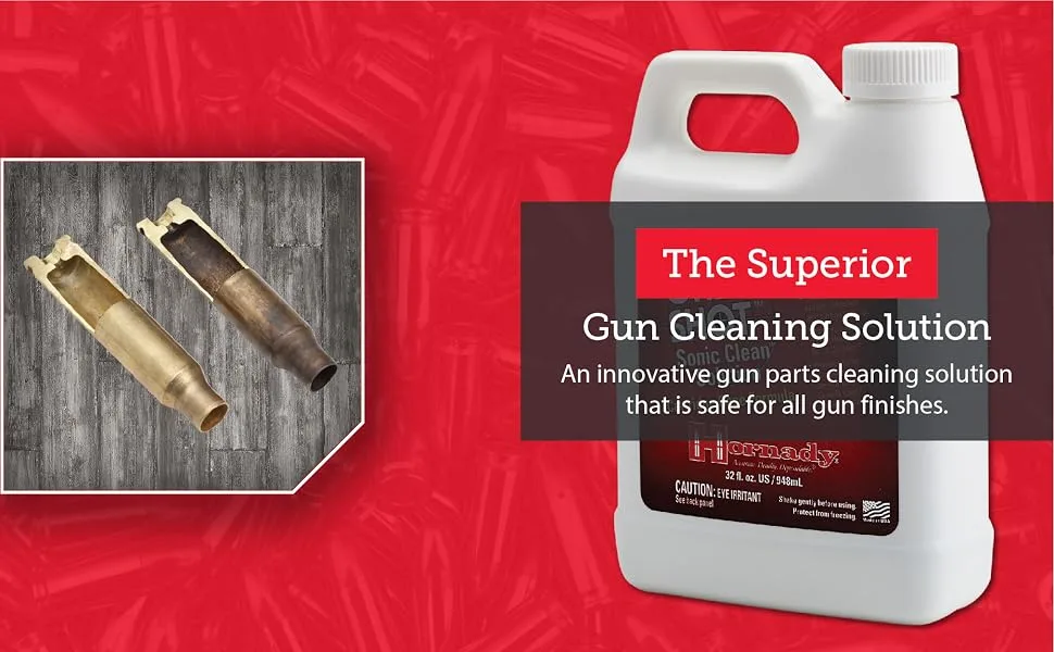 Hornady 043355 Lock-N-Load Sonic Gun Cartridge Cleaner Solution, Quart - H10 Hornady Case Cleaning Solution