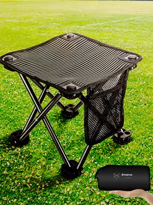 KingCamp Camping Stool Small Protable Backpacking Slacker Chair Blackstrips - folding stool