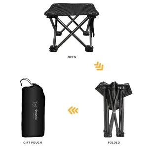 KingCamp Camping Stool Small Protable Backpacking Slacker Chair Blackstrips - folding stool