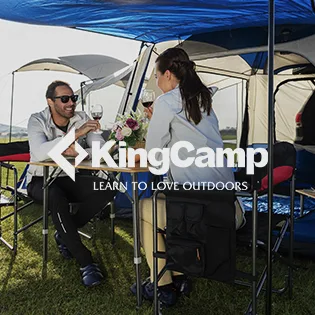 KingCamp Camping Stool Small Protable Backpacking Slacker Chair Blackstrips - KingCamp