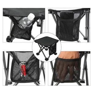 KingCamp Camping Stool Small Protable Backpacking Slacker Chair Blackstrips - mini folding chair