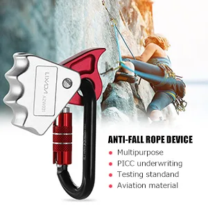 Lixada Rope Grab with 24KN Quick Lock Rock Climbing Fall Protection Safety Clip Outward Bound Training Protection Rescue Lanyard Grab - product information 3