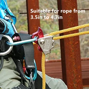 Lixada Rope Grab with 24KN Quick Lock Rock Climbing Fall Protection Safety Clip Outward Bound Training Protection Rescue Lanyard Grab - product information 5