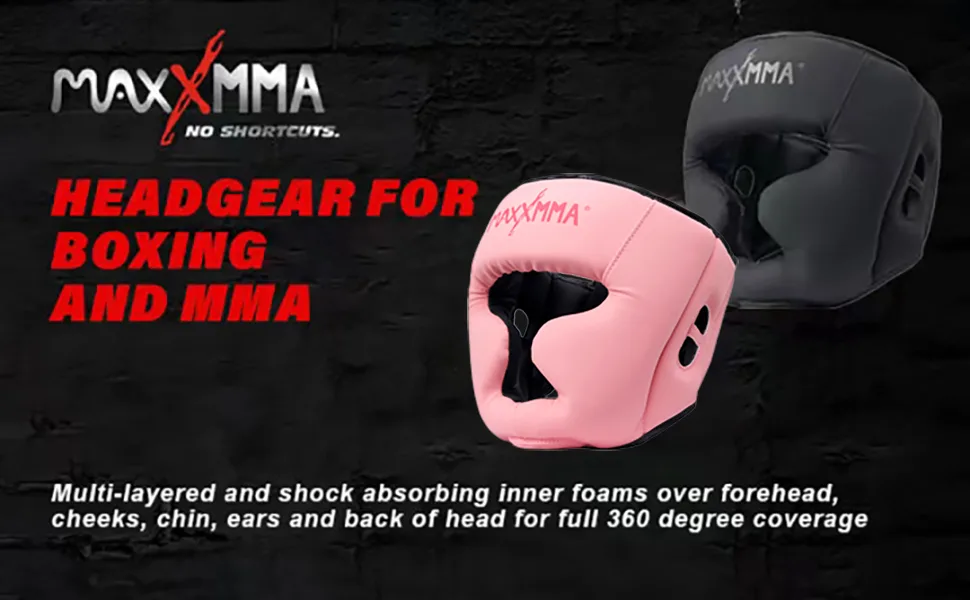 MaxxMMA Full Coverage Headgear with Helmet Liner Boxing MMA Training Kickboxing Sparring Karate Taekwondo Black Large - product information 6