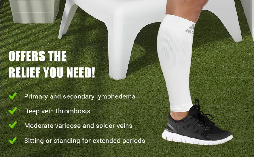 Mojo Compression Socks Graduated Compression Calf Sleeves for Swelling and Shin Splints Support - Plus Size 20-30mmHg, Small-7XL, Black, White, Pink, Grey - 1 Pair 4X-Large Black - Wide Calf Compression Sleeves