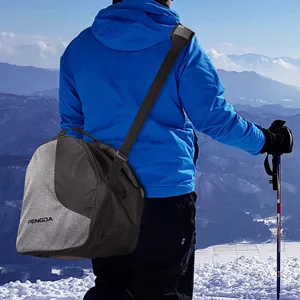 PENGDA Ski Boot Bag -Ski Boots Snowboard Boots Bag Waterproof Travel Boot Bag for Ski Helmets, Goggles, Gloves, Ski Apparel & Boot Storage(2 Separate Compartments) Black Grey - PENGDA