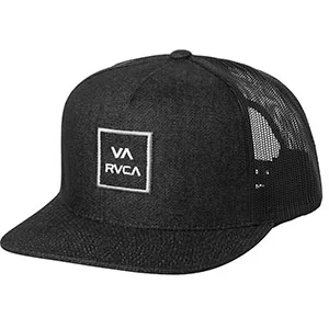 RVCA Boys' Va All The Way Trucker Hat One Size Black/White - trucker, meshback, mesh, lid, hat, cap, snap back, adjustable, classic
