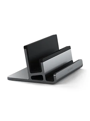 Satechi Dual Vertical Aluminum Stand  Universal Compatibility - MacBook Pro, MacBook Air, iPad Pro, iPad Air, iPad Mini, iPhone 13 Pro Max/13 Pro/13/13 Mini, iPhone 12 Pro Max/12 Pro/12/12 Mini - Satechi Dual Vertical Aluminum Stand