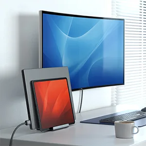 Satechi Dual Vertical Aluminum Stand  Universal Compatibility - MacBook Pro, MacBook Air, iPad Pro, iPad Air, iPad Mini, iPhone 13 Pro Max/13 Pro/13/13 Mini, iPhone 12 Pro Max/12 Pro/12/12 Mini - Satechi Dual Vertical Aluminum Stand