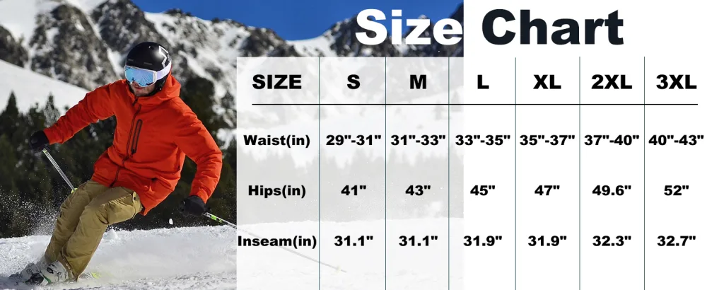 sherelie Men's Snow Ski Pants Fleece Lined Hiking Pants Softshell Water-Resistant Cargo Pants Large Warm Pants Green - Size